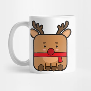 Kawaii Square Christmas Deer Mug